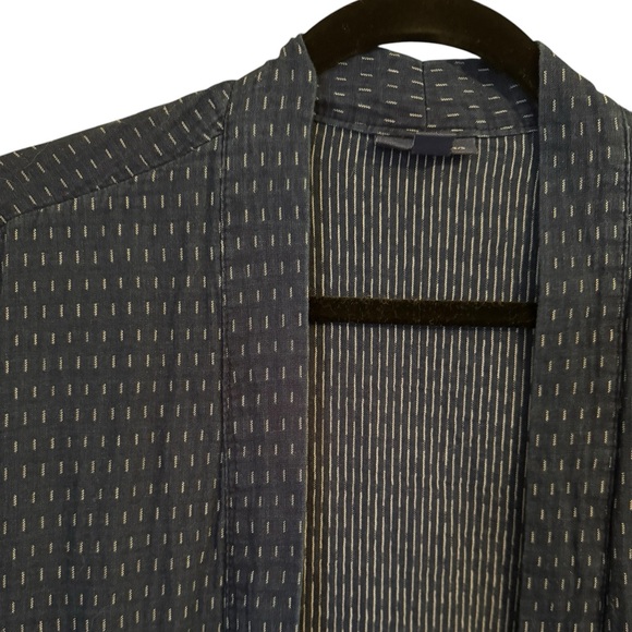 Pure Jill Indigo Open Front Kimono Jacket Women’s XL Blue Textured Cotton Blend - Picture 3 of 9
